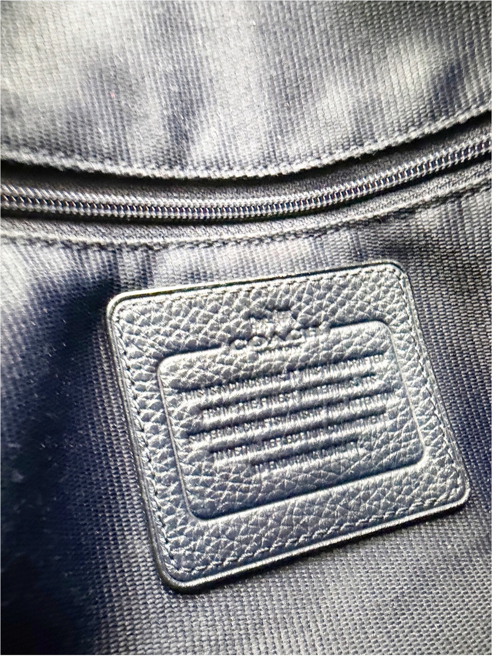 Coach Navy Blue Scout Hobo Bag Pebbled Leather - Picture 10 of 10
